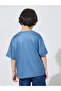 Boys Acid Blue Graphic Print Patchwork Oversized T-Shirt - 5