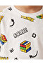 Boys White Rubiks Cube Printed T-Shirt - 3