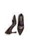 Women's Stiletto Crocodile Brown Shiny Pointed Toe Medium Heel F701 - 2