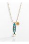 Stainless Steel Blue Fish,777 Luck and Abundance Necklace