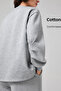 Women's Asymmetrical Crew Neck 3 Thread Ribbed Oversize Sweatshirt - 3