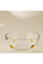 Lemon Accent Glass Serving Bowl - 13 cms