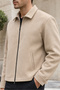 Men's Relax Fit Premium Jacket Cashmere Coat - Cream - 2