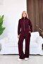 Women's Stand Collar Zippered Wide Leg Two-Piece Tracksuit Set