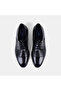 Men's Black Lace-Up Double Textured Leather Groom Shoes - 6