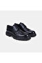 Men's Black Lace-Up Leather Classic Shoes with Brogue Detail