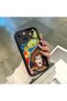 iPhone 13 Compatible Black Silicone Case Shockproof with Camera Protection Cartoon
