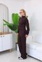 Women's Stand Collar Zippered Wide Leg Two-Piece Tracksuit Set - 6