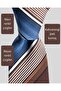 Blue Striped Brown Silk Tie – 7.5cm Wide - 2