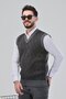 Men's Dad and Middle-Aged Baklava Patterned Acrylic Thick Textured V-Neck Knitwear Sweater - 3