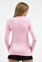 Women's Half Turtleneck Basic Pink Blouse - 2