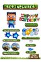 Minecraft Theme Birthday Decoration Set | Balloons & Banner Kit for Kids Party - 2