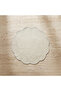 Scalloped Placemat with Embroidered Border - 38 cm