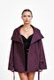Bsk Model Stand Collar Midi Length Trench Coat Lined Women's Trench Jacket - 3