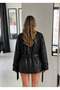 Leather Belted Buttoned Trench Coat - 3