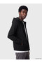 Black Hooded Men's Zippered Sweatshirt - 2