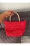 Mesh Red Handbag Paper Rope Crossbody Bag - 3