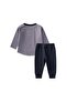 Striped Long Sleeve Baby Set 0-3 Years Indigo Striped - 3