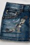 Blue Butterfly Embroidered Harajukuy2K Denim Skirt - 4