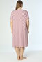 Women's Plus Size Polka Dot V-Neck Short Sleeve Viscose Nightgown 12156 - 7