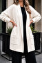 Pocketed Knitwear Cardigan R4596 Ecru