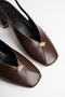 Women's Bitter Brown 4 cm Thick Short Heeled Gold Detailed Open Back Shoes - 6