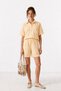 Fisto Embroidered Shirt Shorts Set Lby0064 Yellow
