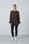 Women's Collar Ruffled Long Sleeve Shirt Brown
