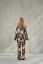 Women's Floral Patterned Satin Shirt Long Pajama Set Nuit & Pocketed, Flowy Stylish Design Premium Homewear - 6
