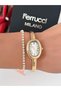 Steel Cord Special Design Clamp Model Women's Wristwatch 2 Years Warranty 3 Atm Waterproof + Bracelet Gift - 5