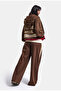 Women's Coffee W6-16 Top Sweatshirt Fleece Bottom Sweatpants 2-Piece Design Set - 7