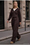 Women's Bitter Brown W6-16 Top Fleece Bottom Sweatpants 2-Piece Set - 3
