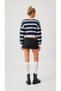 Striped Crew Neck Cotton Sweatshirt - 7