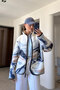 Premium Patterned Zippered Fleece - Blue - 3