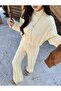 Hair Braid Double Set High Neck Sweater and Straight-Leg Pants - 3