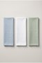 Set of 3 Dotted Patterned Pastel Kitchen Towels 40X66Cm |   100% Cotton Platinum, White, Sage Colored Kitchen Towels