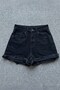 Black Ripped Detailed Y2K Denim Shorts