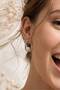 Pearl Detailed Silver Color Steel Oval Earrings - 4