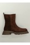 Genuine Leather Suede Fur Inside Zippered Boots Women's Shoes - 2