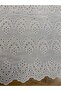 White Embroidered Scallop Cotton Voile Fabric - 150 cm Width (1 Piece = 5 Meters) - Perforated Embroidered Dress Fabric - 3