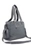 Gray Washed Leather Multi-Compartment Bag - 2