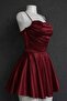 Burgundy Satin Draped Detailed Rope Strap Dress - 2