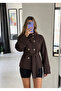 Stand Collar Buttoned Double-Breasted Trench Jacket - 3