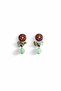 Flower and Beaded Dangle Earrings - 3