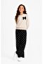 Bow Stone Detailed Polka Dot Girls' Set 32458 - 2