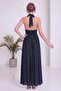 Women's Backless Halter Neck Maxi Dress Khaki, Navy Blue, Black - 7