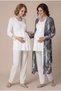 Women's Ecru Patterned Long Sleeve Lace Maternity Pajama Set with Dressing Gown