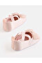 Baby Pink Bow Trim Pram Shoes - 4