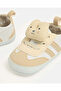 Baby Beige Bunny Trim Pram Shoes - 3