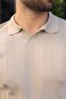Stone Color Regular Fit Polo Collar Knitwear Men's Sweater E7509 - 5